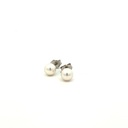 14Kt White Gold 6mm Cultured Pearl Stud Earrings