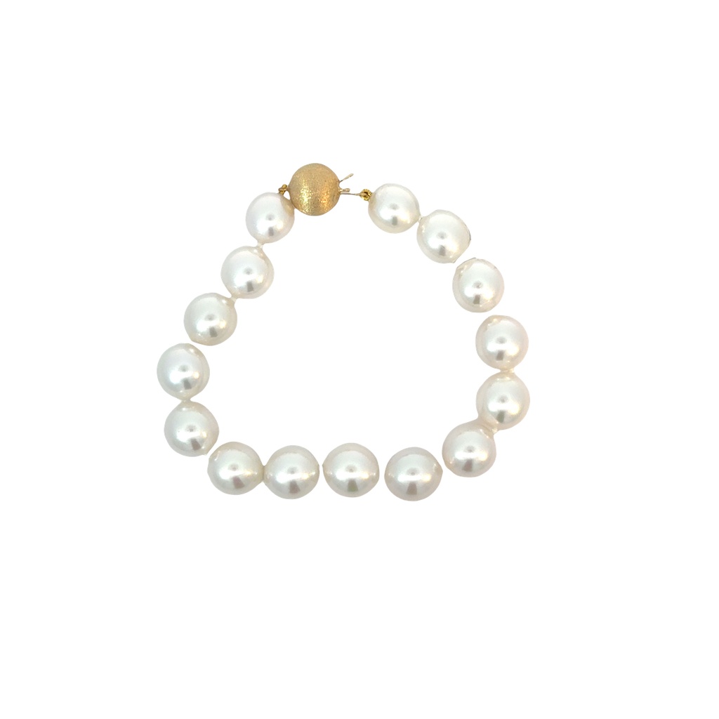 18Kt Yellow Gold South Sea Pearl Bracelet 7.5"