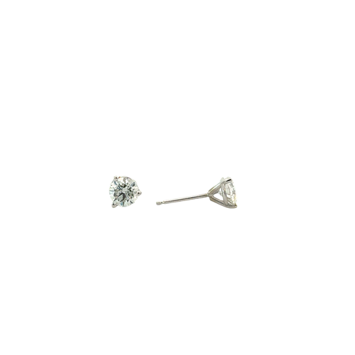 [BW450] Round Brilliant Cut Diamond Studs 1.01cttw D-E/VS-SI 14Kt White Gold Martini Pushbacks   