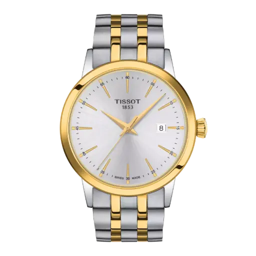 [T129.410.22.031.00] 42mm Classic Dream Quartz Movement Watch With A Silver Dial And Stainless Steel Strap