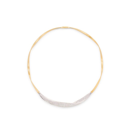 [CG750_B1_YW_M5] 18Kt Two Toned Marrakech Twisted Diamond Station Necklace 3.39cttw 16.75"